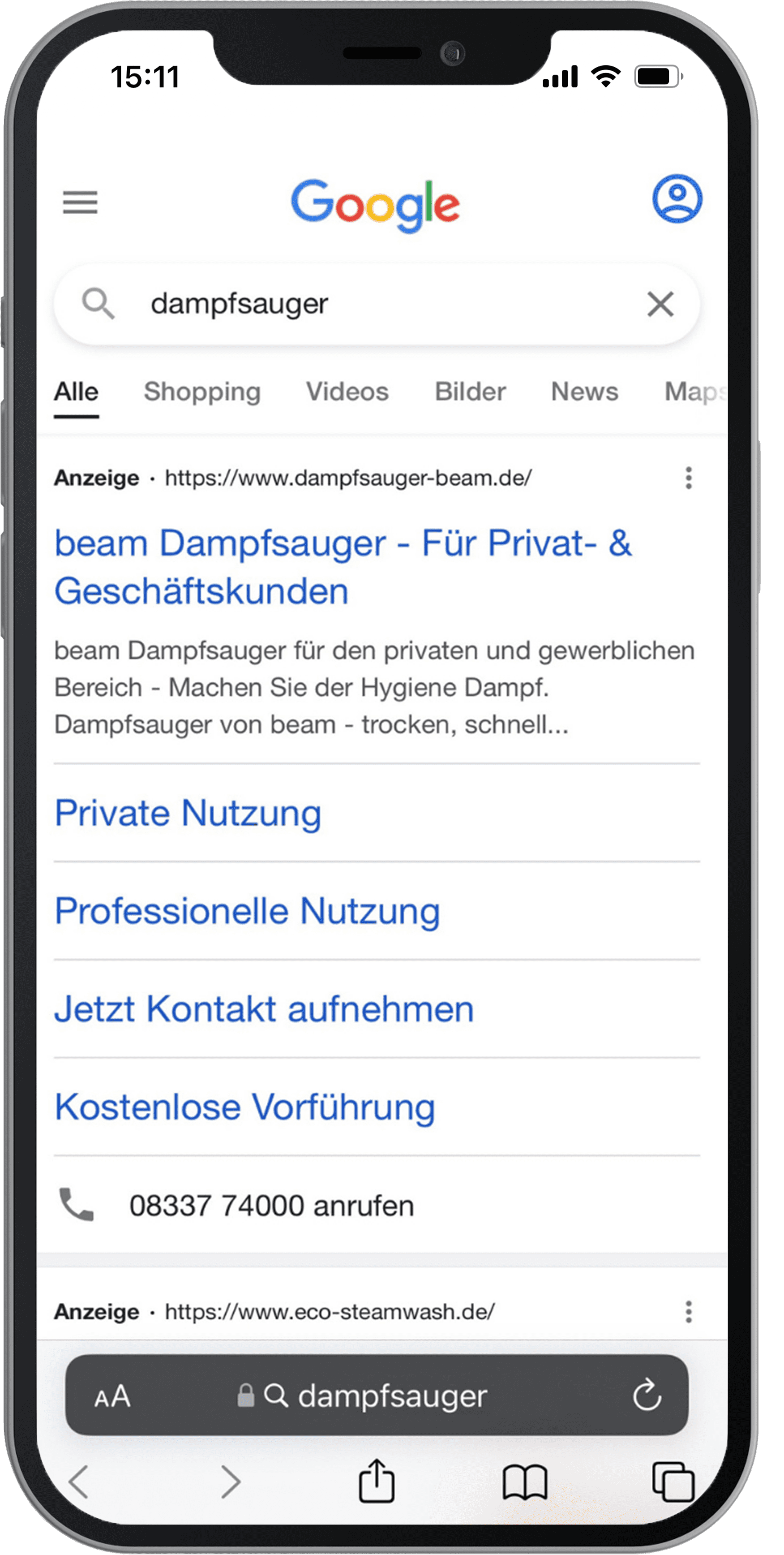 Google Ads Beispielkampagne