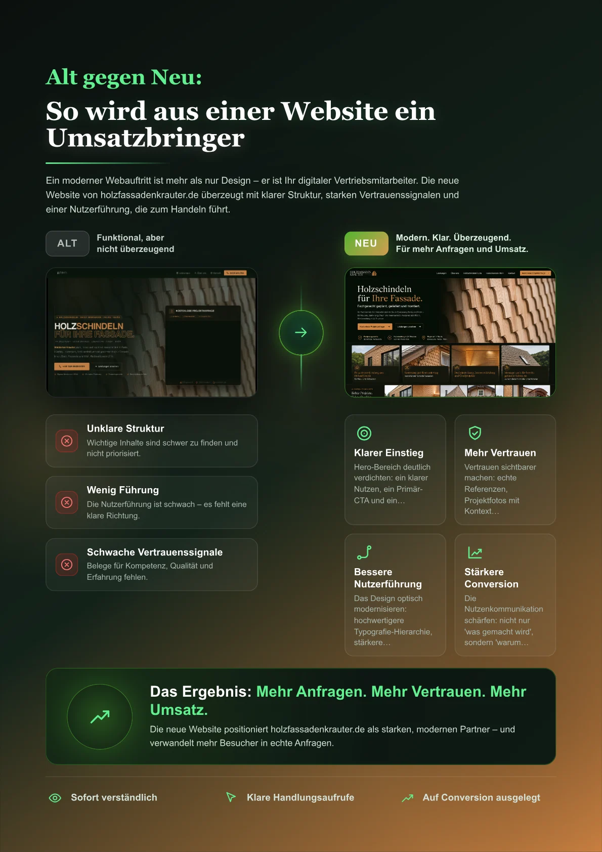 Report Seite 3 mit Alt-gegen-Neu-Vergleich und Verbesserungen