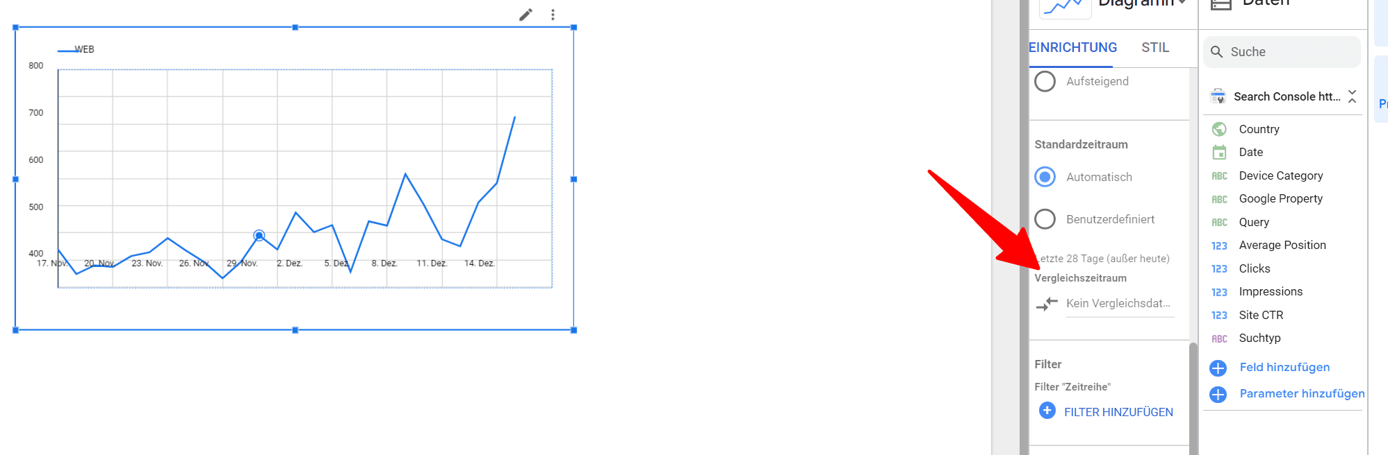 Auszug Google-Data-Studio Zeitraum